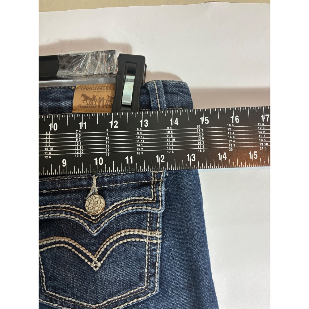 Levis Boot Cut Jeans Dark Wash Flap Pocket Y2K Western Denim 16 REG - Picture 7 of 9